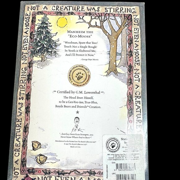 Vintage Boyds Bears Stationary folder 15 Moose Notes w/ 10 Envelopes - Picture 6 of 9